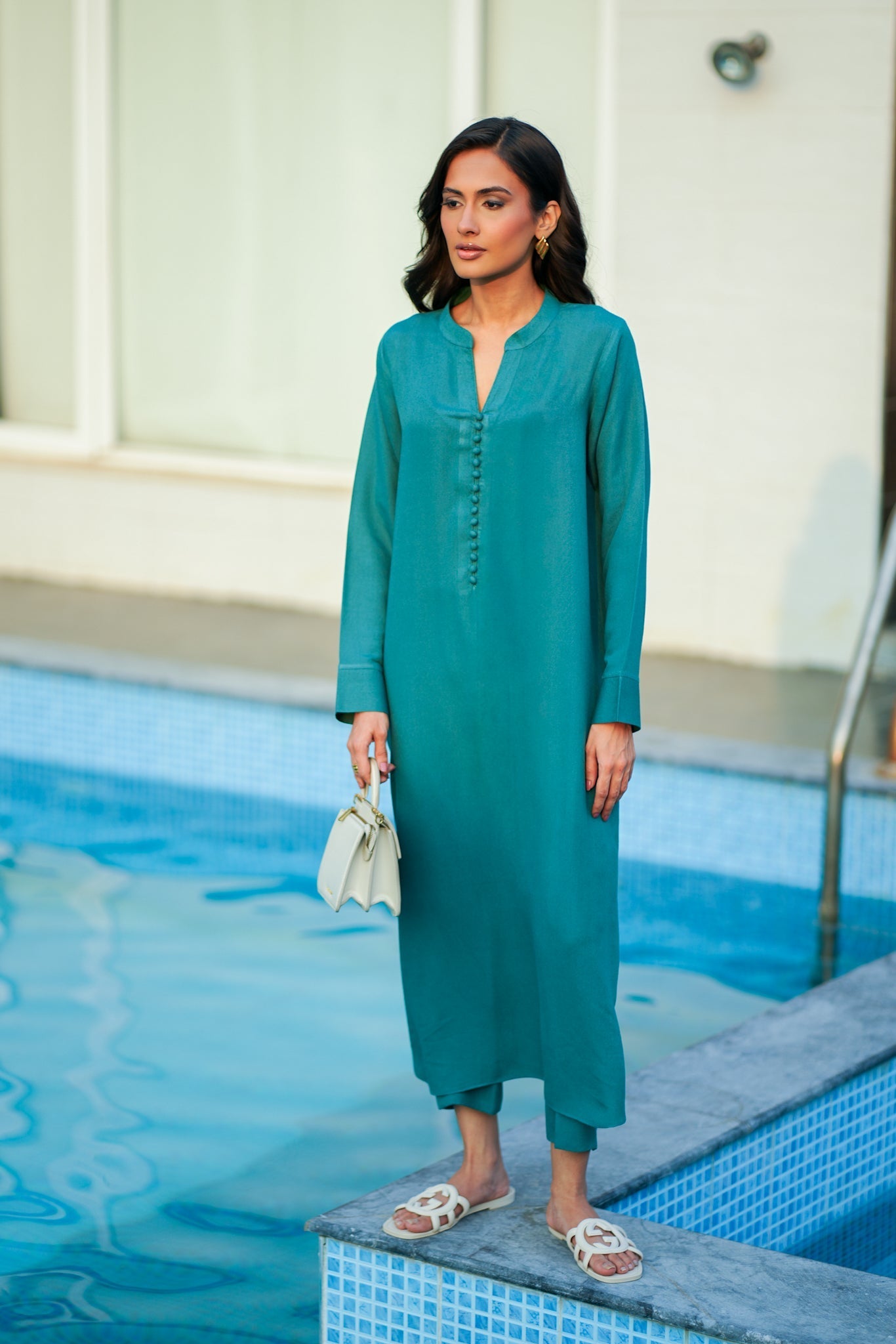 Teal Karandi Coord